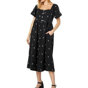 NWOT Madewell Melanie - Short Sleeve Square Neck Easy Midi Dress